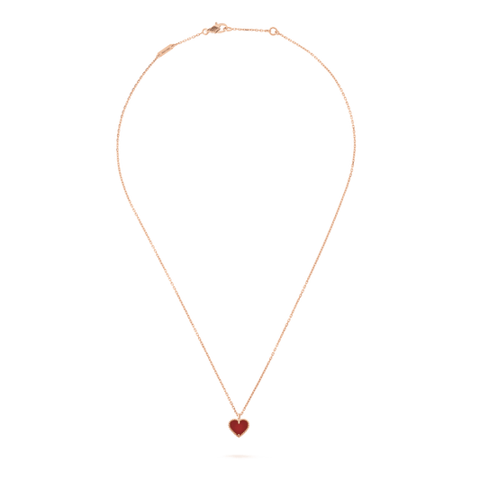 [⭐Veyra]SWEET CLOVER CARNELIAN HEART NECKLACE