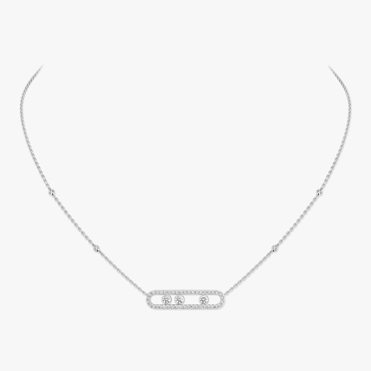 [⭐Veyra] Move Pave_ Rose Gold Diamond Necklace