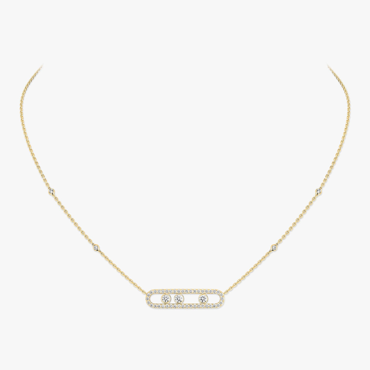 [⭐Veyra] Move Pave_ Rose Gold Diamond Necklace