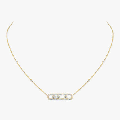 [⭐Veyra] Move Pave_ Rose Gold Diamond Necklace