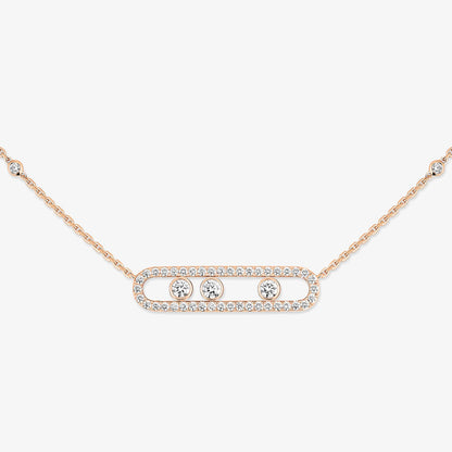 [⭐Veyra] Move Pave_ Rose Gold Diamond Necklace
