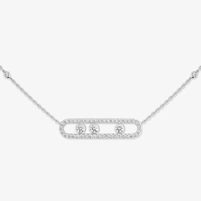 [⭐Veyra] Move Pave_ Rose Gold Diamond Necklace