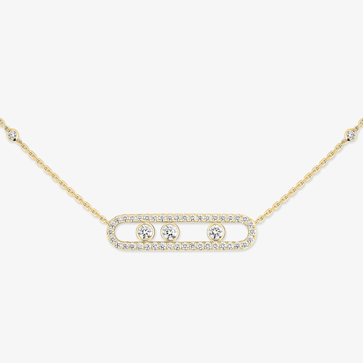 [⭐Veyra] Move Pave_ Rose Gold Diamond Necklace