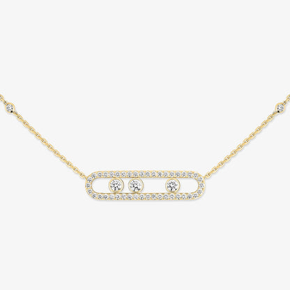 [⭐Veyra] Move Pave_ Rose Gold Diamond Necklace