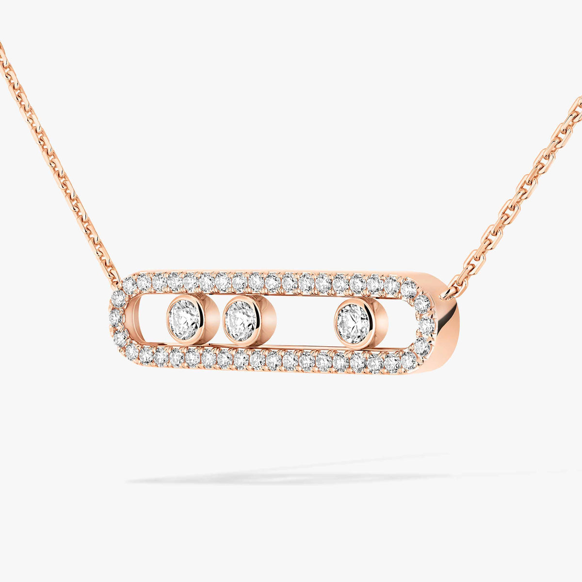 [⭐Veyra] Move Pave_ Rose Gold Diamond Necklace