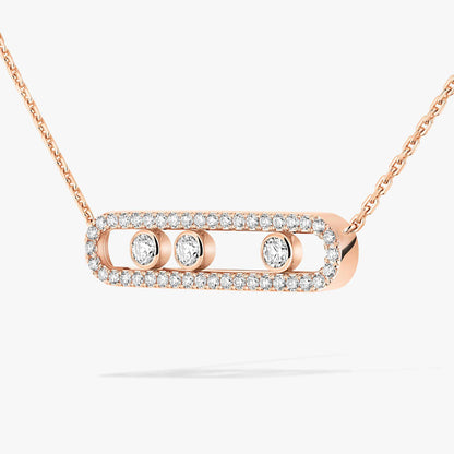 [⭐Veyra] Move Pave_ Rose Gold Diamond Necklace
