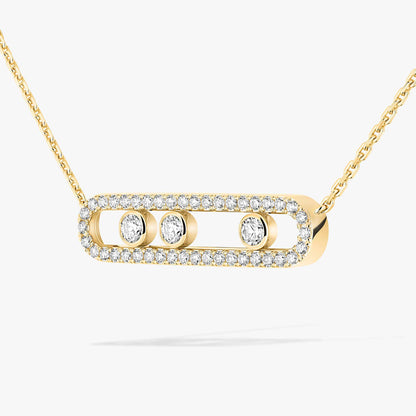 [⭐Veyra] Move Pave_ Rose Gold Diamond Necklace