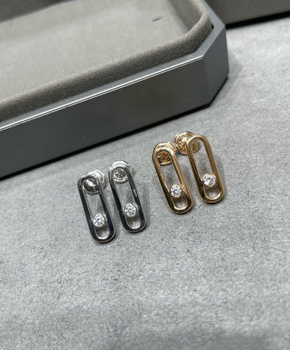 [⭐Veyra]MOVE UNO SMALL 1 DIAMOND EARRINGS