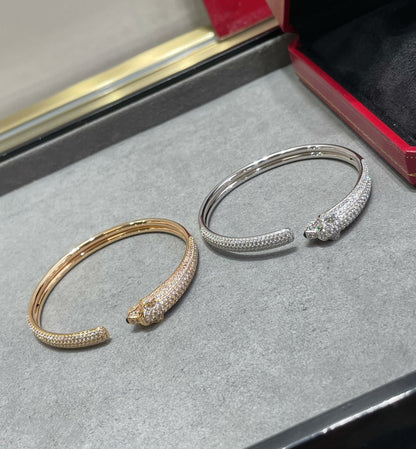 [⭐Veyra]PANTHERE FULL DIAMOND OPEN BRACELET