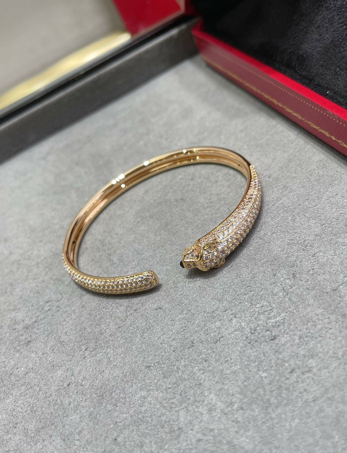 [⭐Veyra]PANTHERE FULL DIAMOND OPEN BRACELET