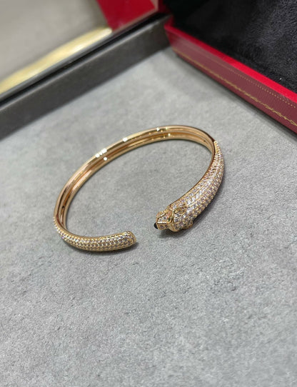 [⭐Veyra]PANTHERE FULL DIAMOND OPEN BRACELET
