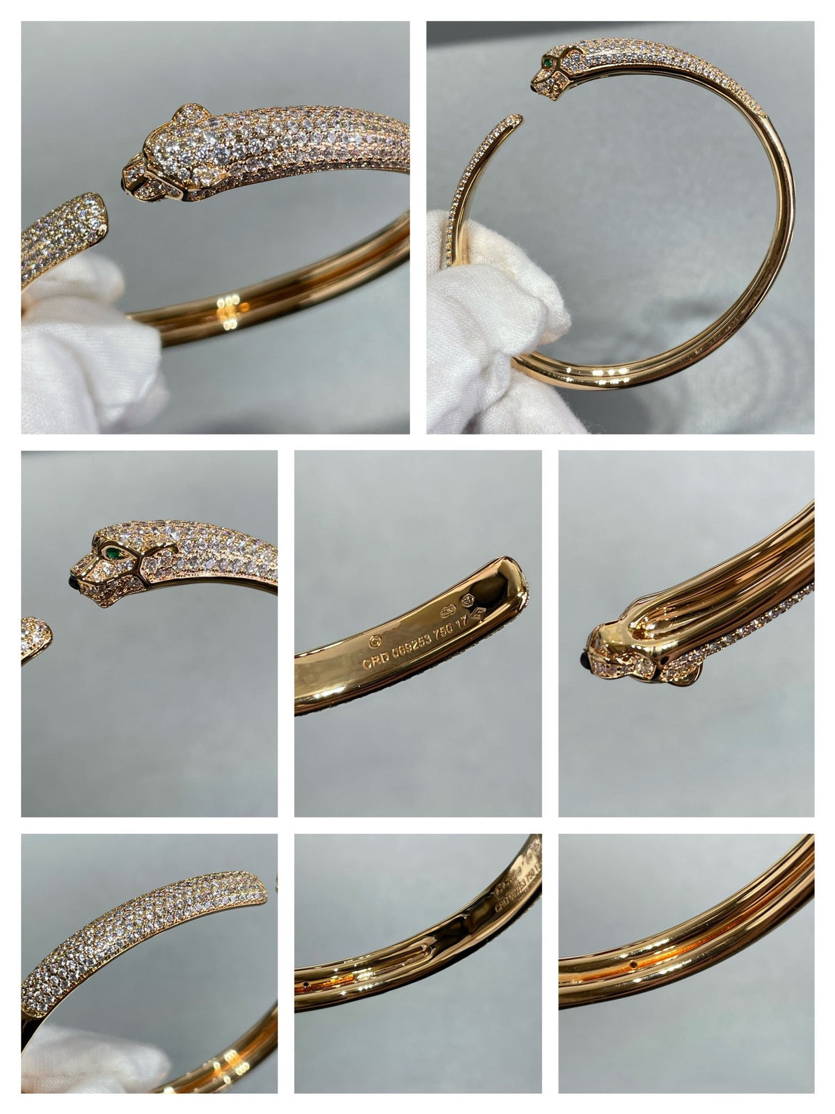 [⭐Veyra]PANTHERE FULL DIAMOND OPEN BRACELET