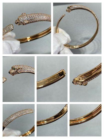[⭐Veyra]PANTHERE FULL DIAMOND OPEN BRACELET