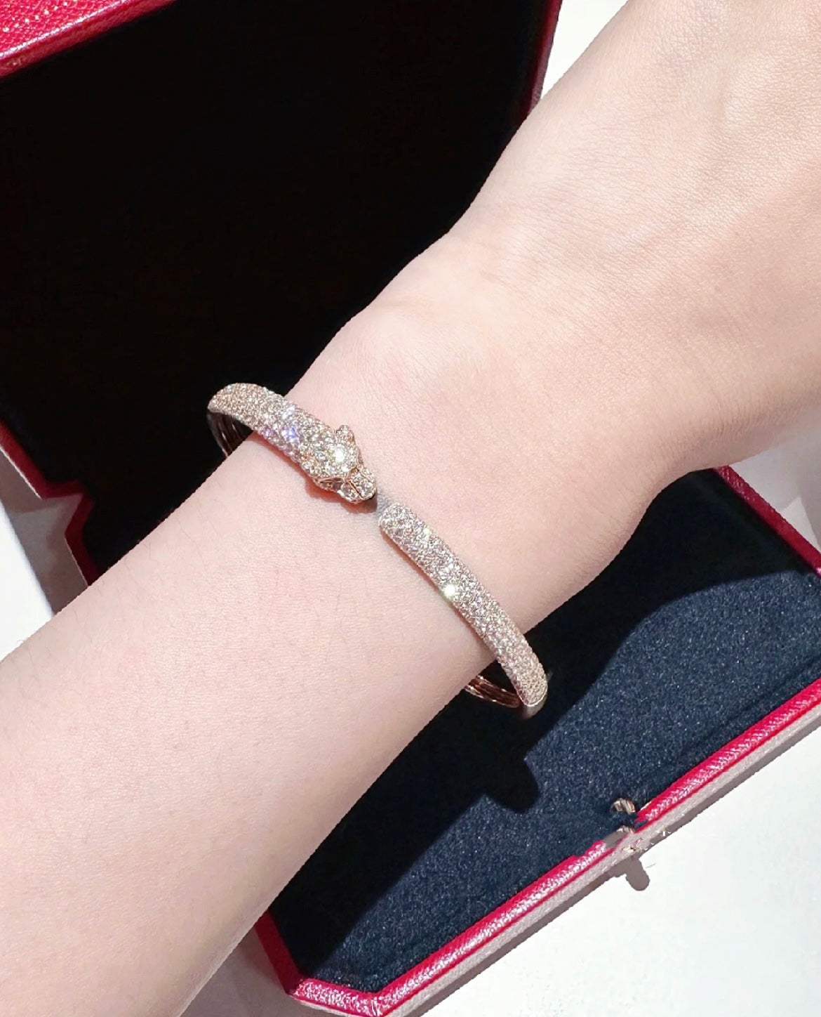 [⭐Veyra]PANTHERE FULL DIAMOND OPEN BRACELET