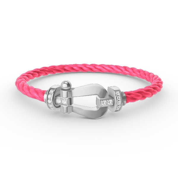 [⭐Veyra]FORCE LARGE HORSESHOE HALF DIAMOND BRACELET SILVER