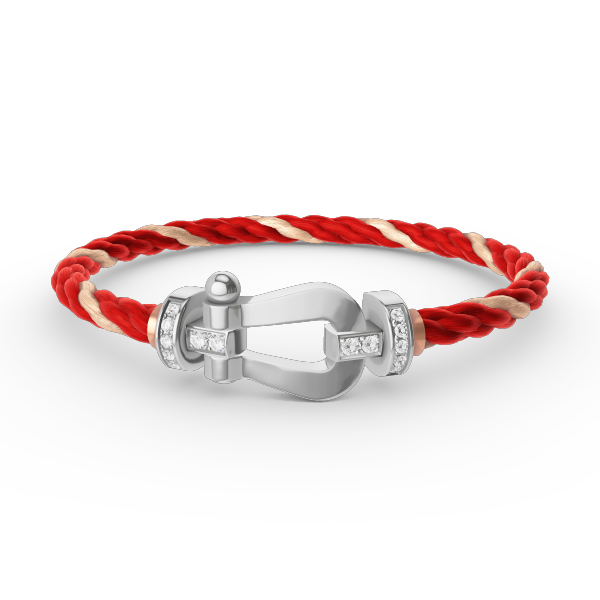 [⭐Veyra]FORCE LARGE HORSESHOE HALF DIAMOND BRACELET SILVER