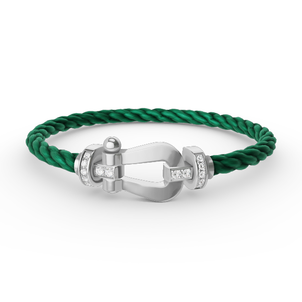 [⭐Veyra]FORCE LARGE HORSESHOE HALF DIAMOND BRACELET SILVER