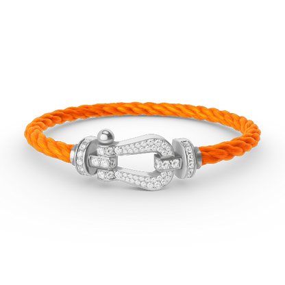 [⭐Veyra]FORCE LARGE HORSESHOE FULL DIAMOND BRACELET SILVER