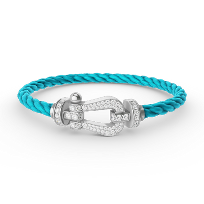 [⭐Veyra]FORCE LARGE HORSESHOE FULL DIAMOND BRACELET SILVER