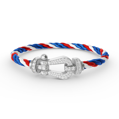 [⭐Veyra]FORCE LARGE HORSESHOE FULL DIAMOND BRACELET SILVER