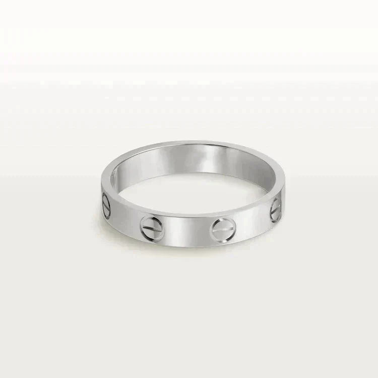 [⭐Veyra]LOVE RING 4MM 1 DIAMOND SILVER